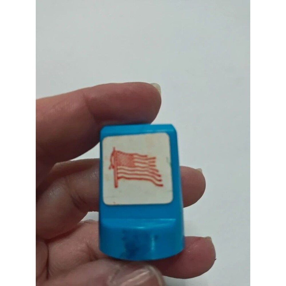 Vintage American Flag Mini Plastic Stamp
